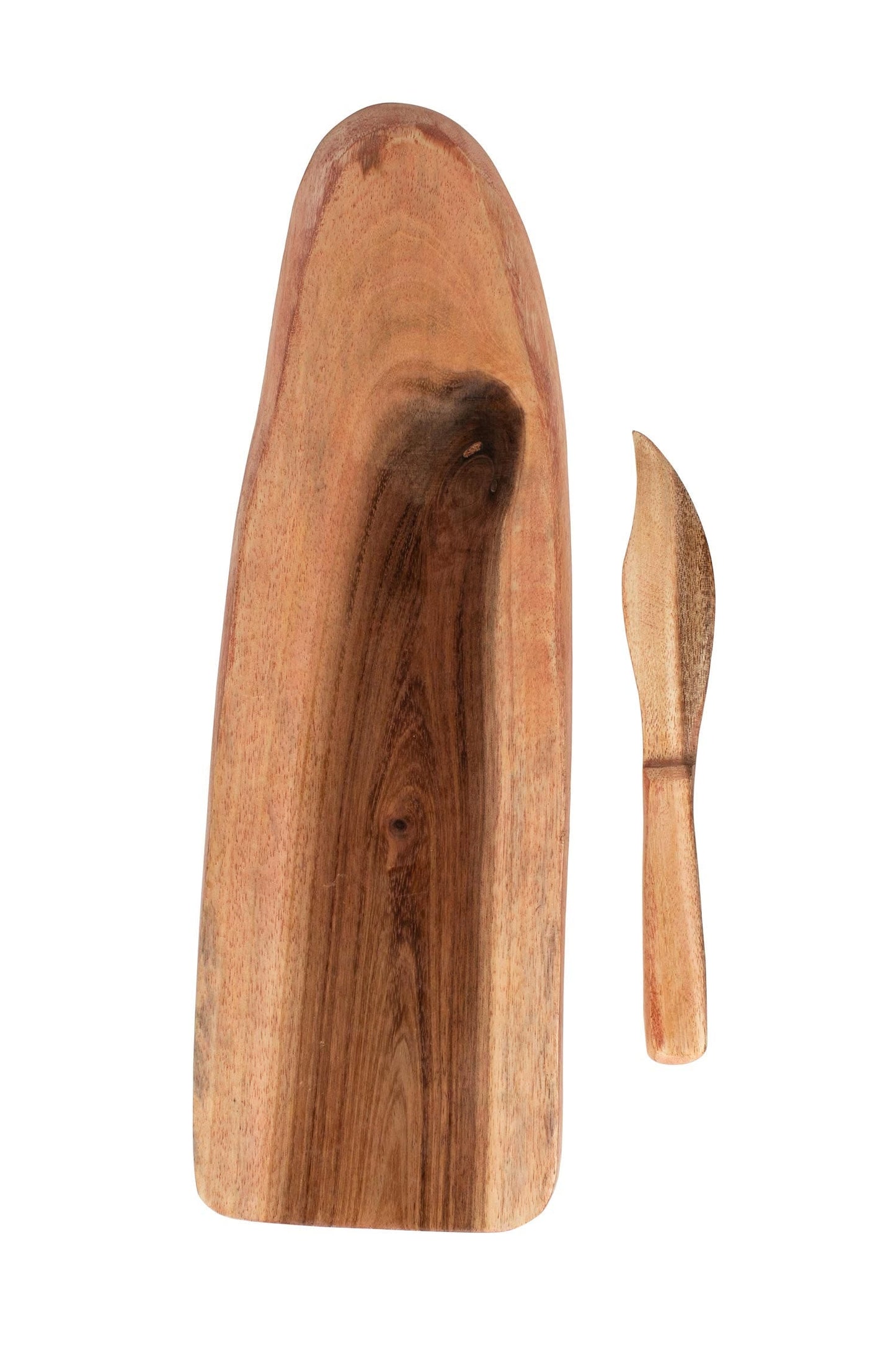 Serving board w/knife acacia wood approx 12L nat