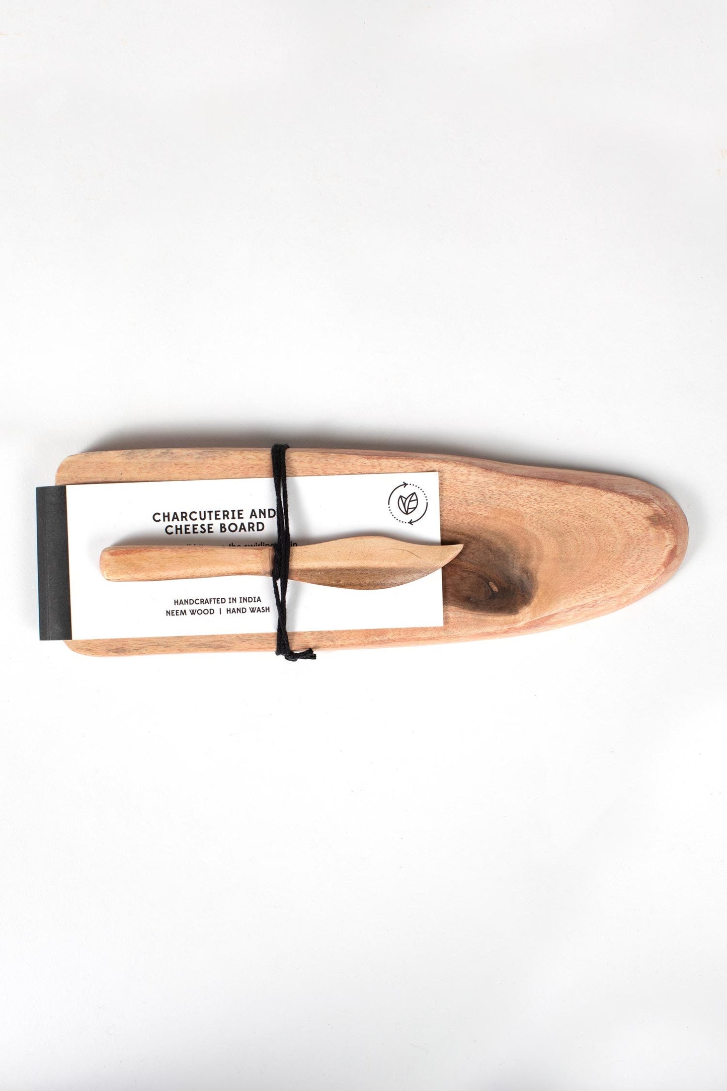 Serving board w/knife acacia wood approx 12L nat