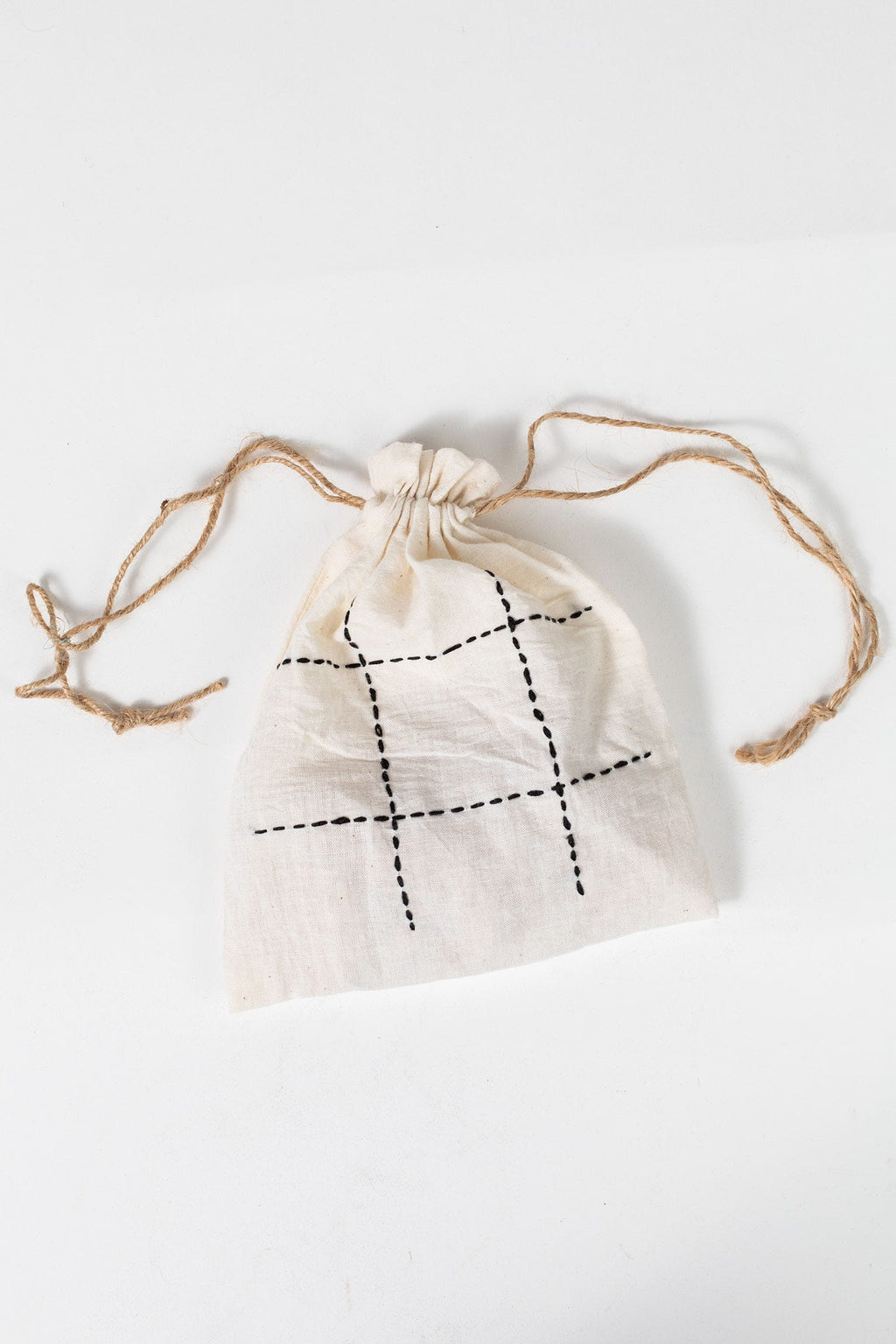 Tic Tac Toe game w/bag wood/cotton 1.5D/6x6 nat