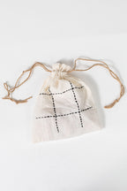 Tic Tac Toe game w/bag wood/cotton 1.5D/6x6 nat