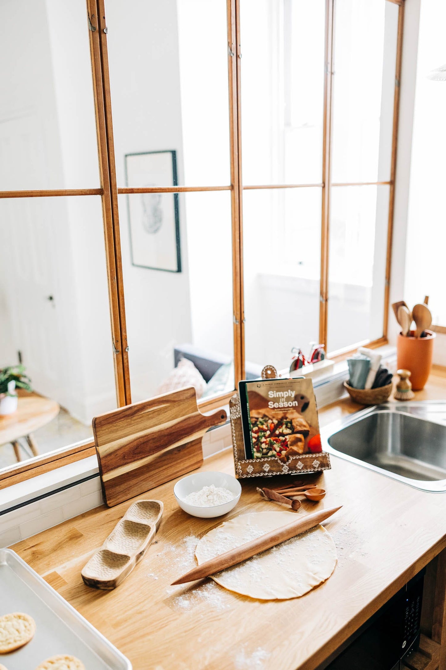 Rolling pin French tapered wood 18L natural