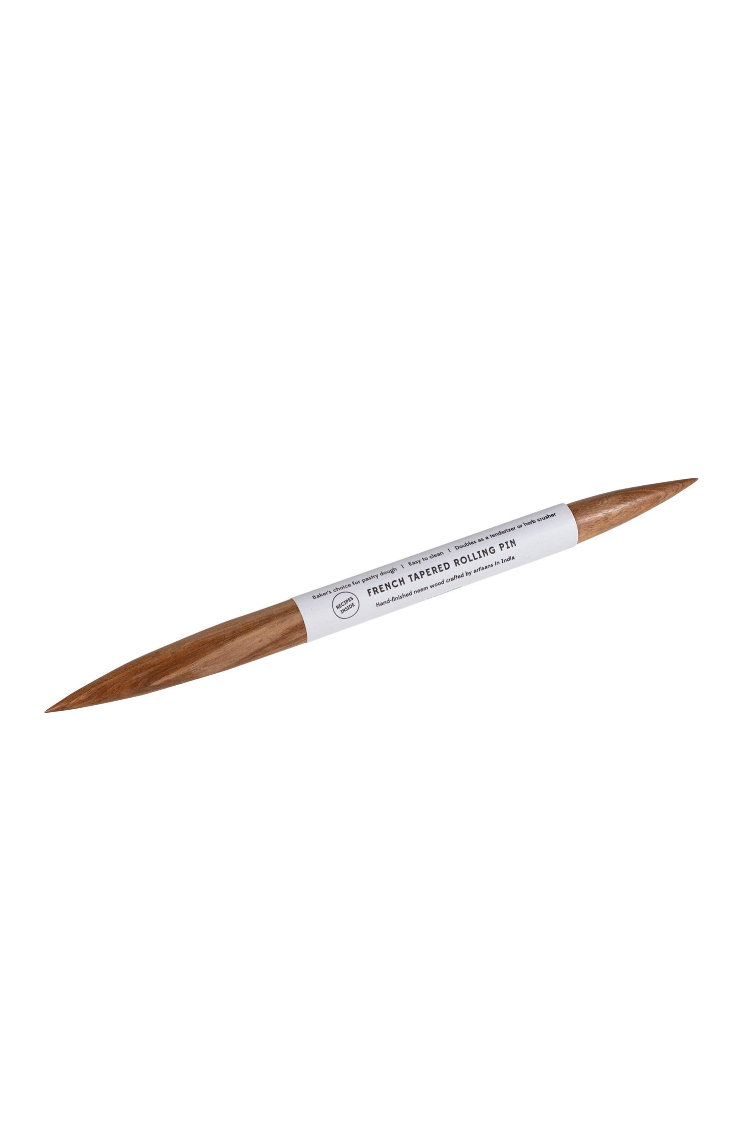 Rolling pin French tapered wood 18L natural