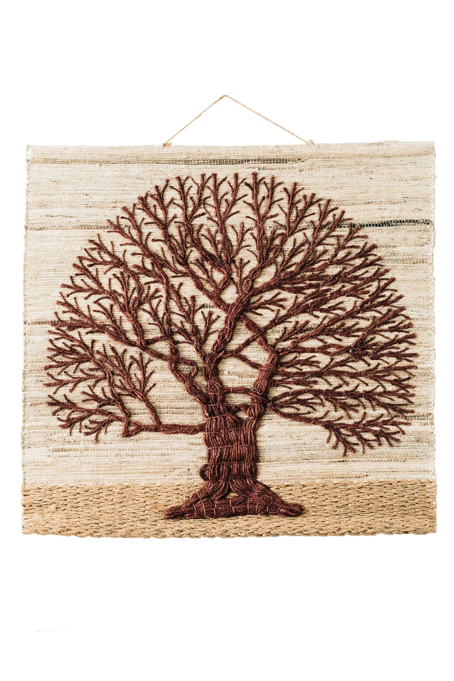 Wall hanging tree jute 36x33 nat/brn