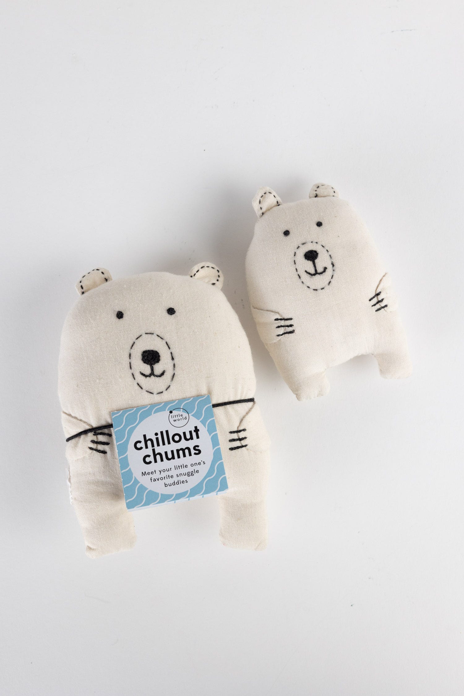 Polar bear pair Chillout Chums cttn 6H/4H wht/blk