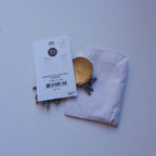 Earrings hammered disc/frings brass 2.75L br/blu