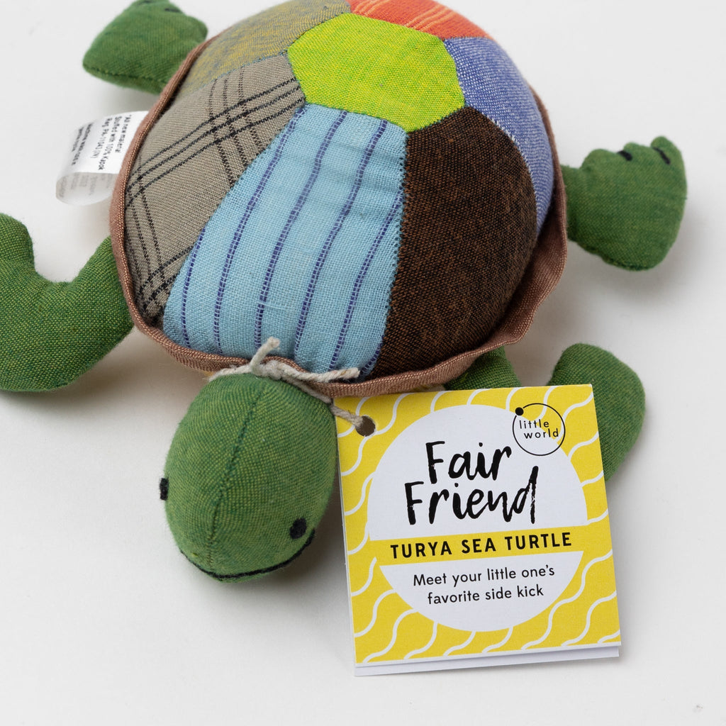Turtle stuffed cotton/kapok 7Lx4W grn/asst