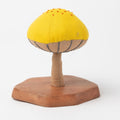 Mushroom on stand M/2 cttn/wood 3.5Dx4.5H ryel/brn