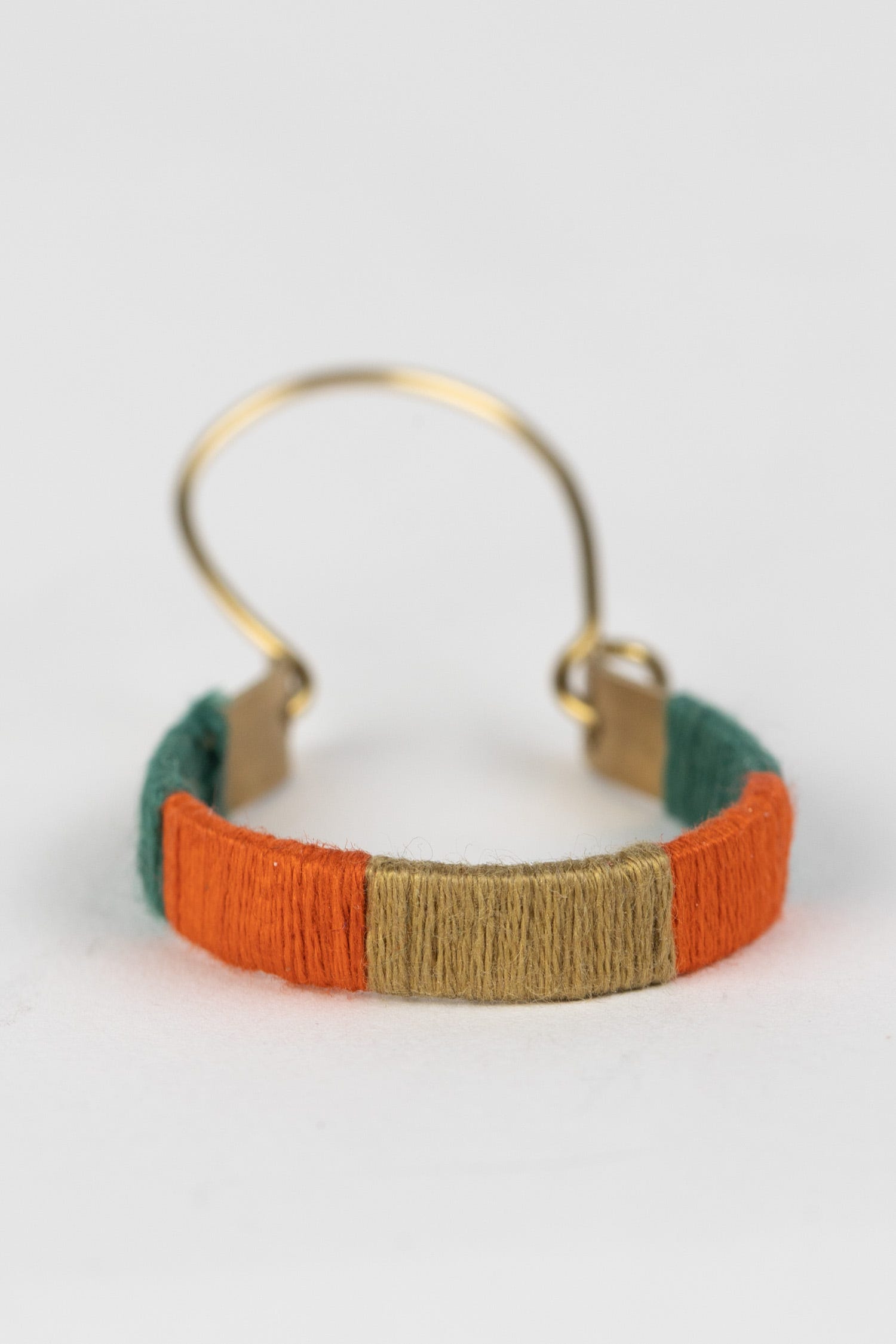 Earrings hoop wrapped threads/brass 1.75L multi