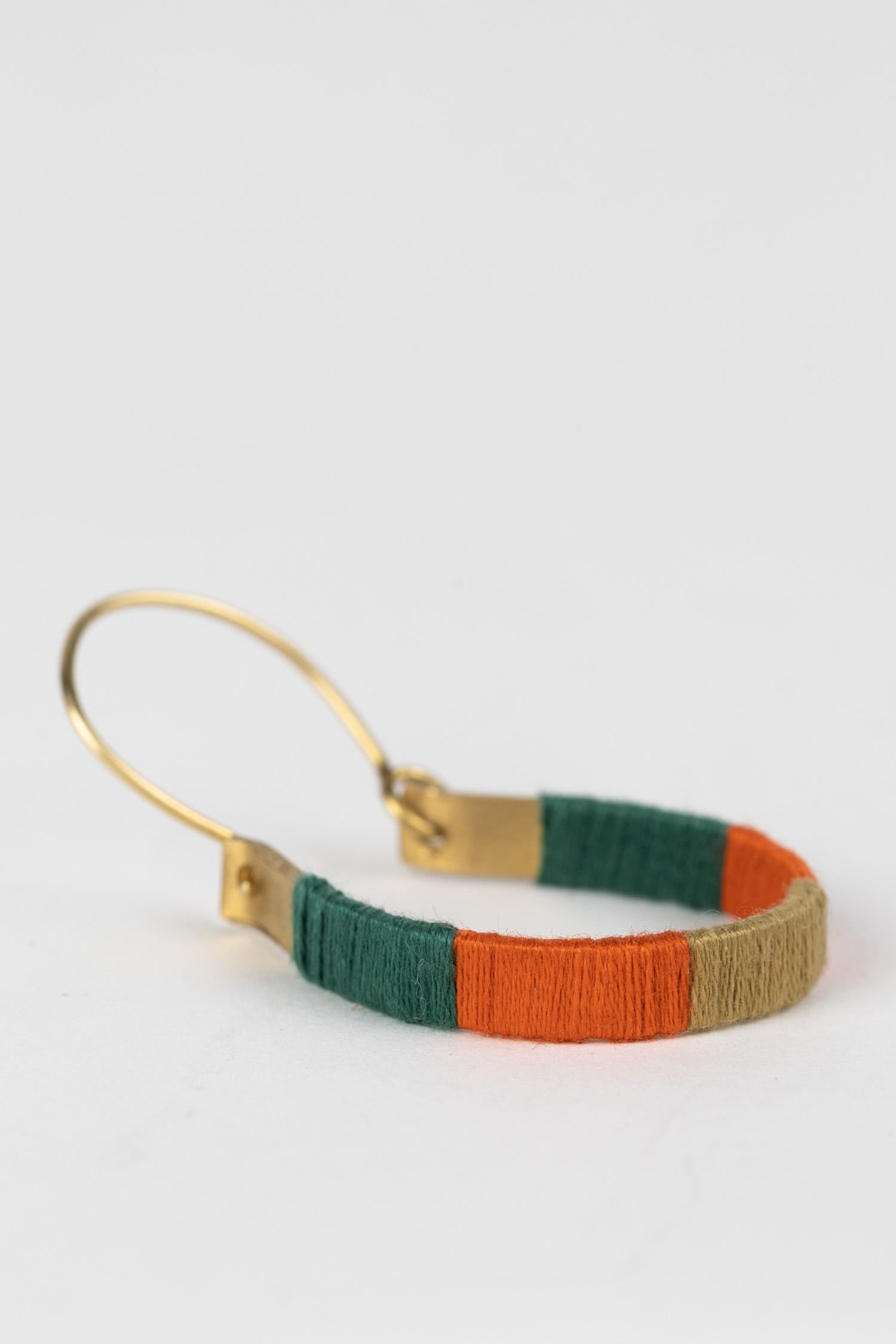 Earrings hoop wrapped threads/brass 1.75L multi