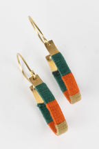 Earrings hoop wrapped threads/brass 1.75L multi