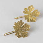Earrings maple leaf hammered brass/copper 1.5L br