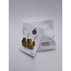 Earrings lotus leaf hammered brass/copper 1.5L br