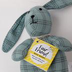 Bunny stuffed cotton/kapok 4.5Wx7H blue/black