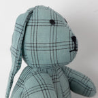 Bunny stuffed cotton/kapok 4.5Wx7H blue/black