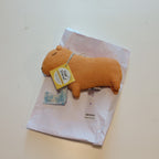 Capybara stuffed cotton/kapok 8Lx5H orange/black