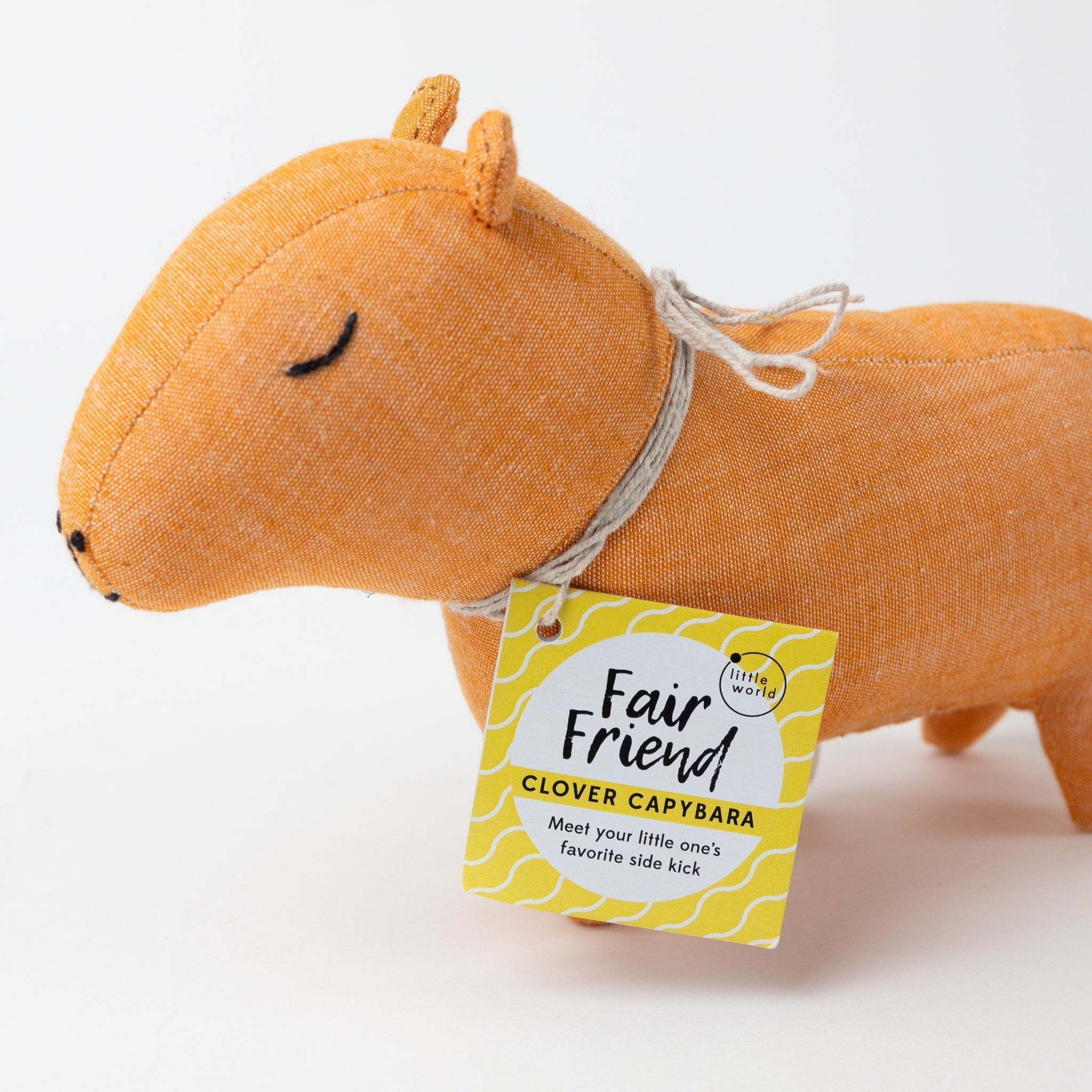 Capybara stuffed cotton/kapok 8Lx5H orange/black