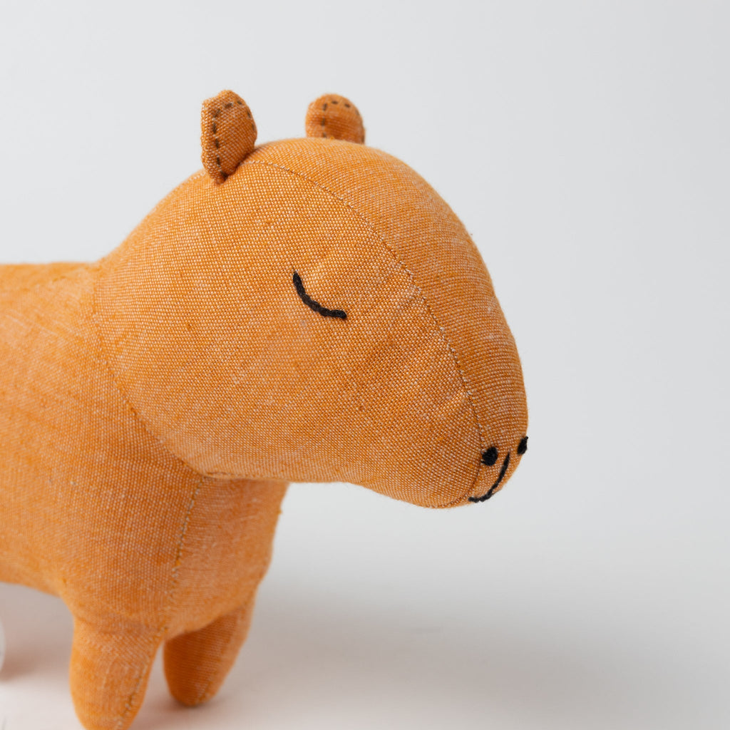 Capybara stuffed cotton/kapok 8Lx5H orange/black