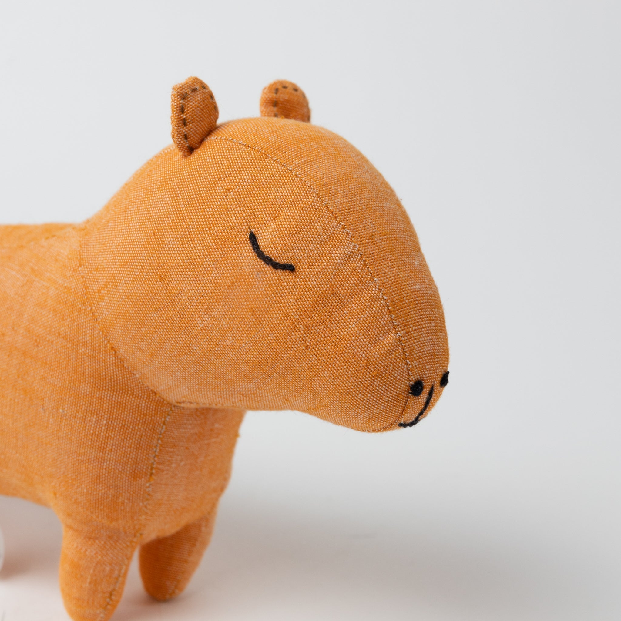 Capybara stuffed cotton/kapok 8Lx5H orange/black