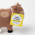 Deer stuffed cotton/kapok 7Lx4.5H brown/tan
