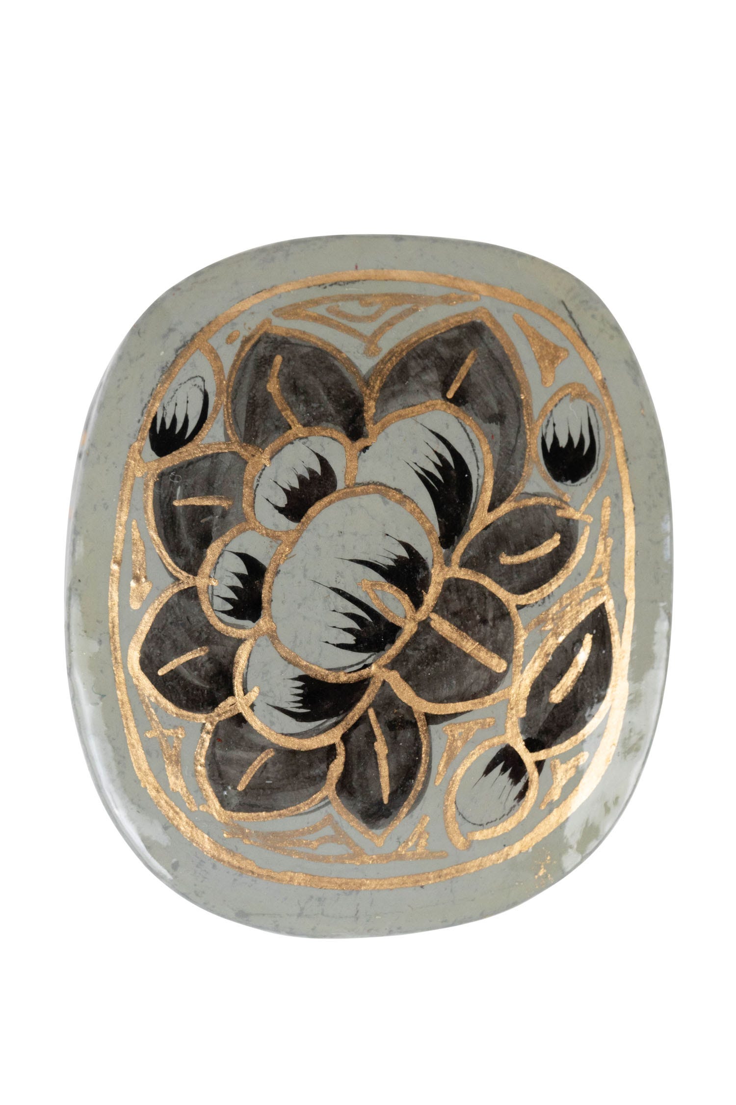 Box mini lotus paper mache 2L gray/black
