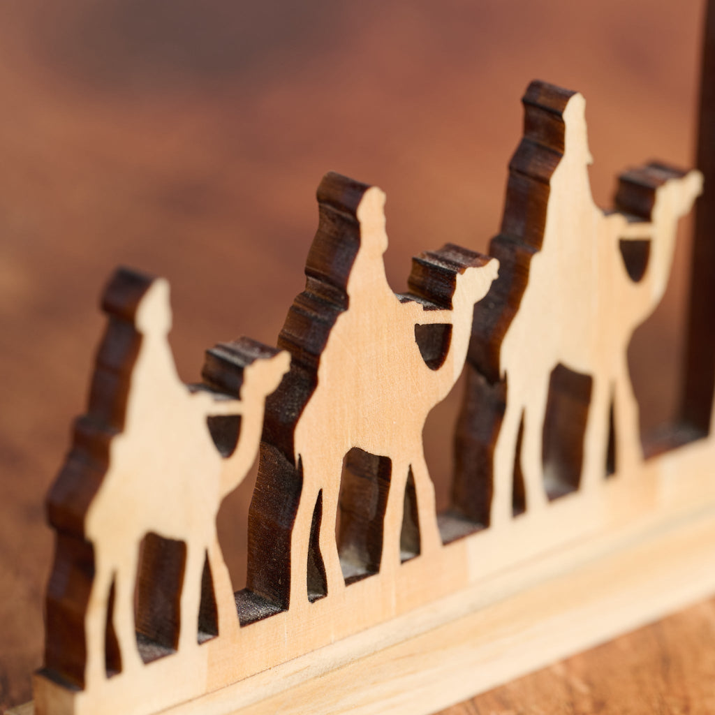 Pine Cut Wood Nativity