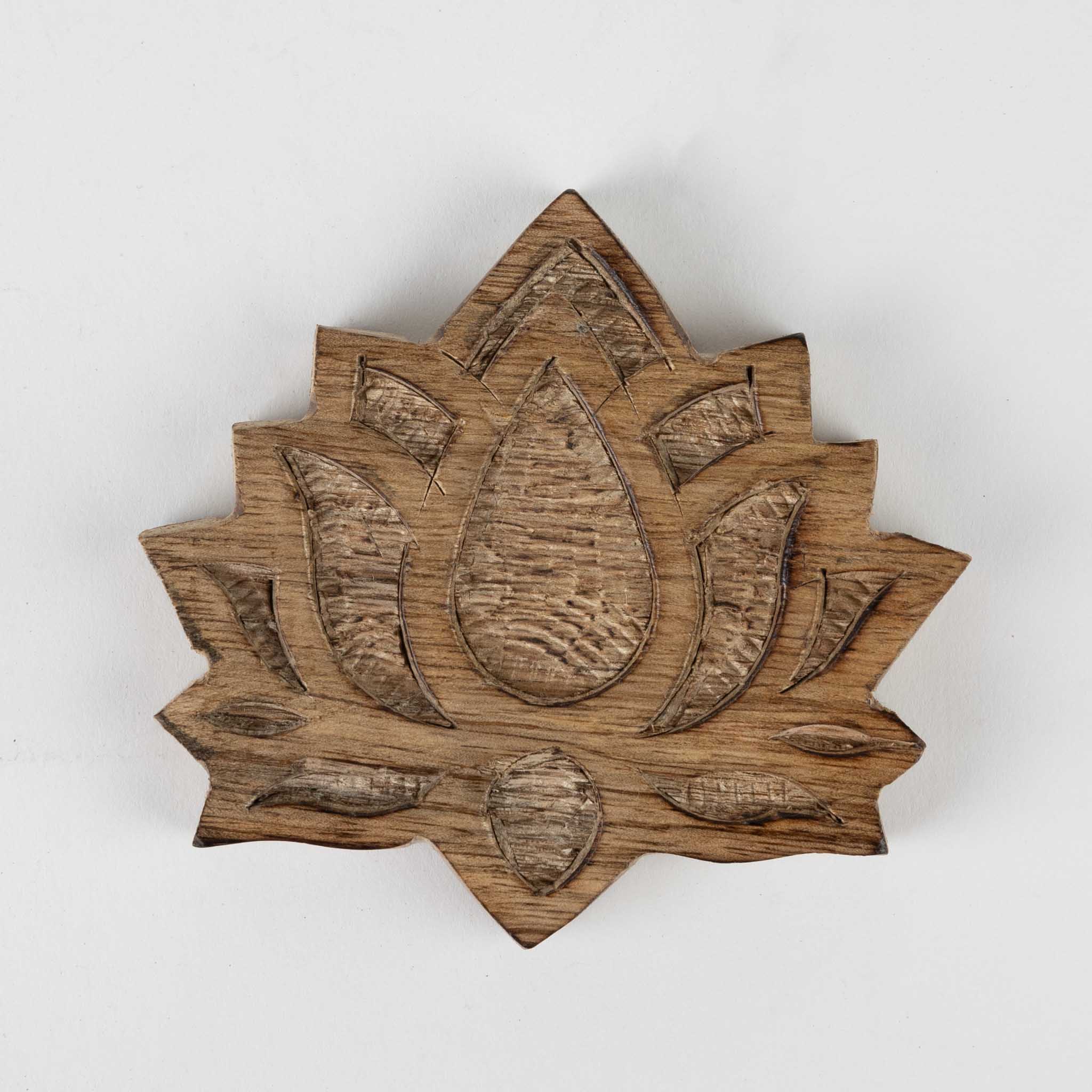 Coasters S/4 lotus blossom wood 4D natural