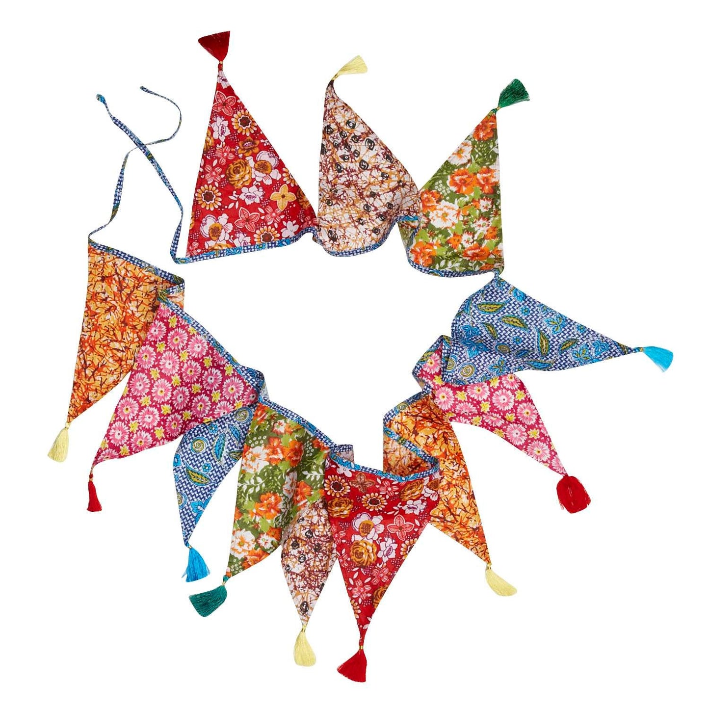 Garland tri/tassels cttn 108Lx11H multi