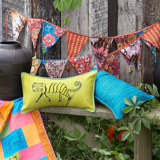 Garland tri/tassels cttn 108Lx11H multi