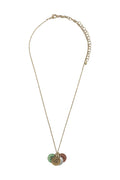 Necklace  4 small etched disc charms 18L multi