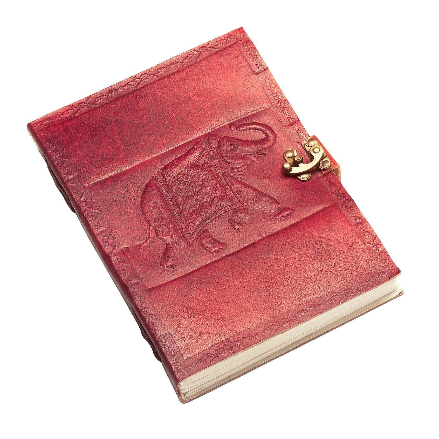 Journal eleph emb lthr/ppr 9x6