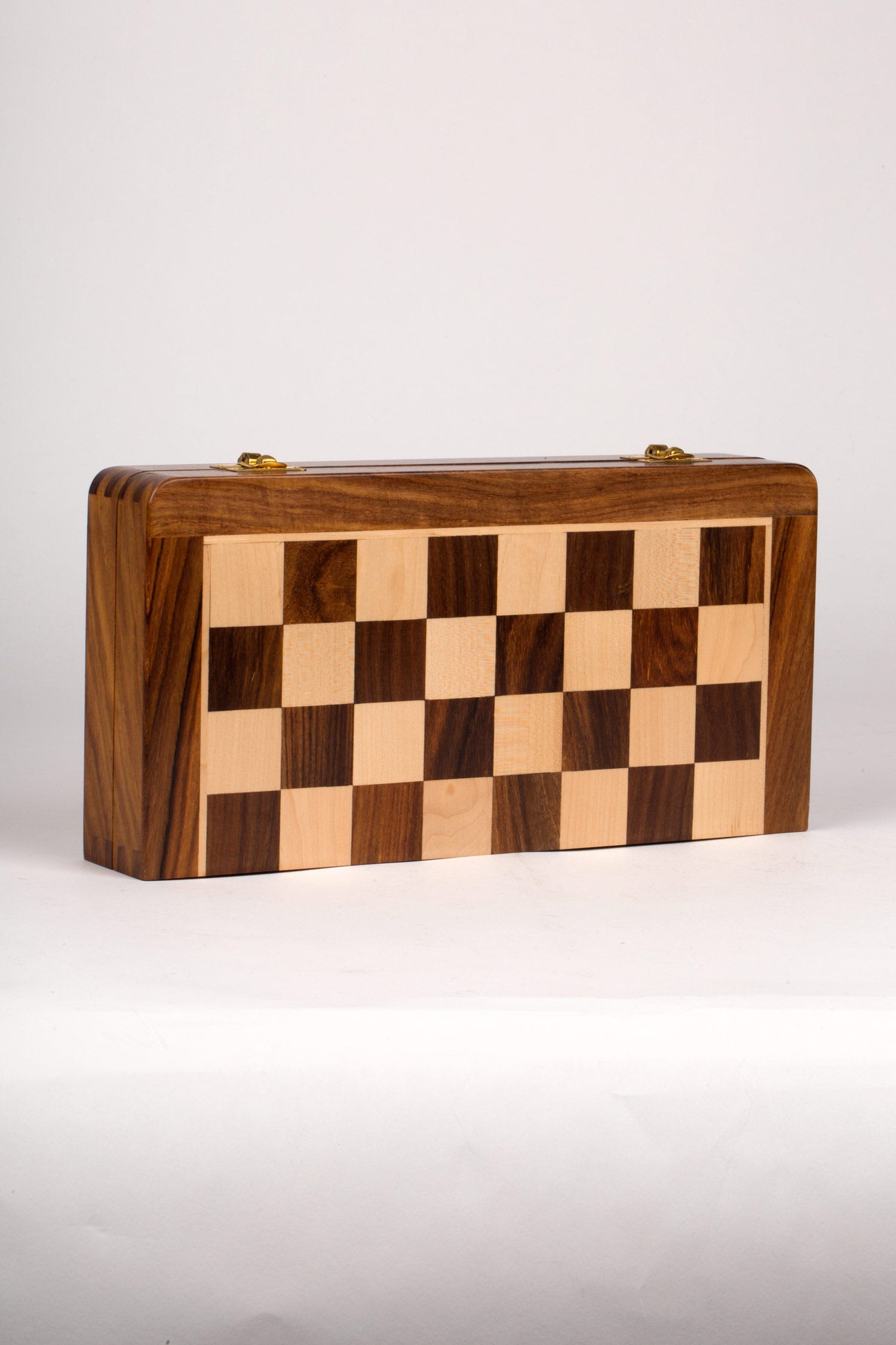 Chess folding case wood 12sq browns