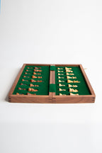 Chess folding case wood 12sq browns