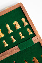 Chess folding case wood 12sq browns