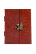 Journal knot embossed leather 6x4 rust