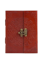 Journal knot embossed leather 6x4 rust