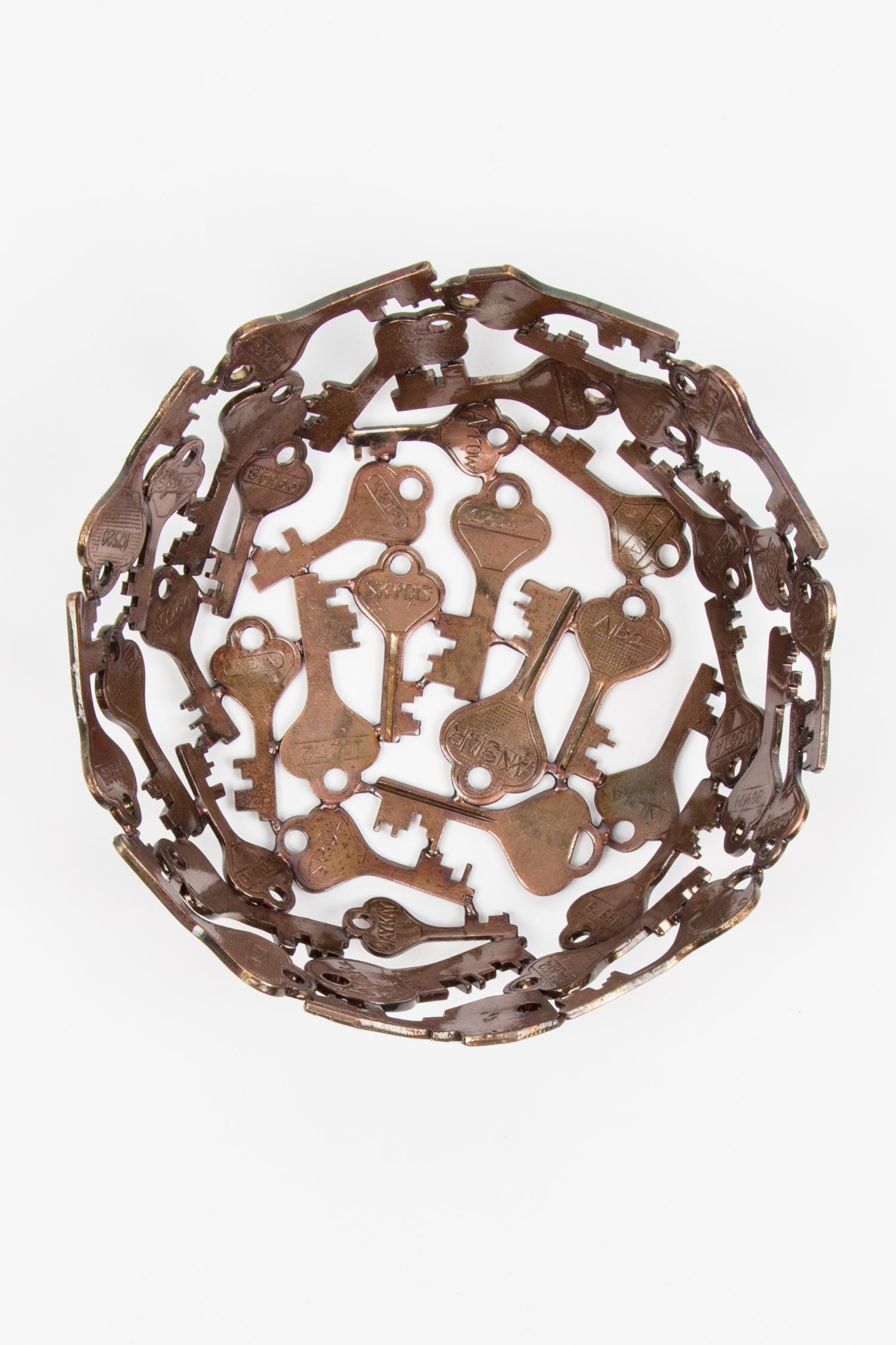 Bowl keys metal 6Dx2.5H copper