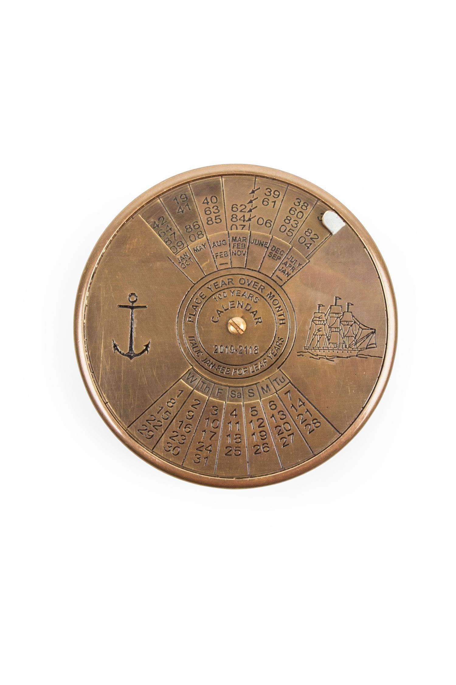 Calendar 100 year brass 3.5D brass/black