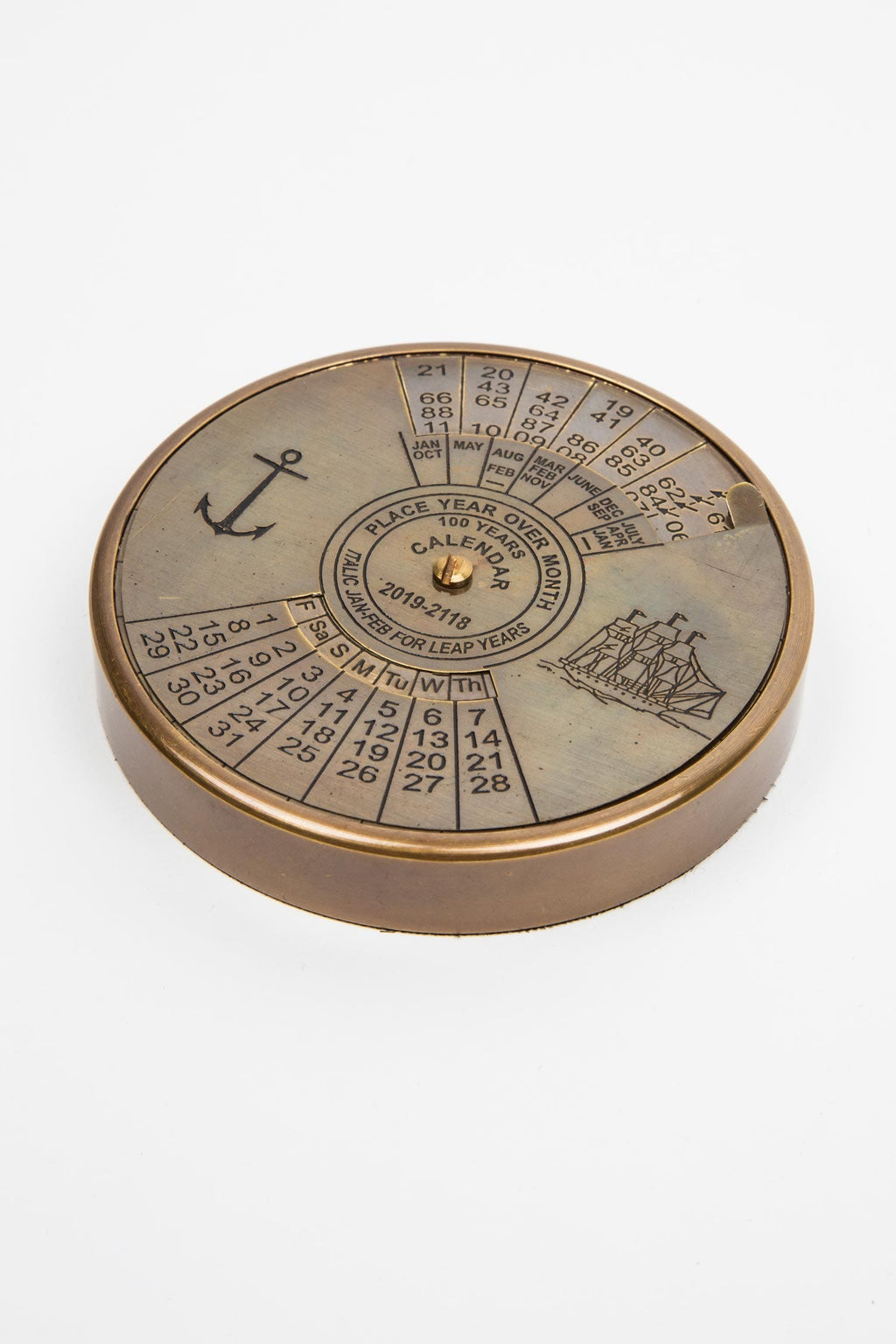Calendar 100 year brass 3.5D brass/black