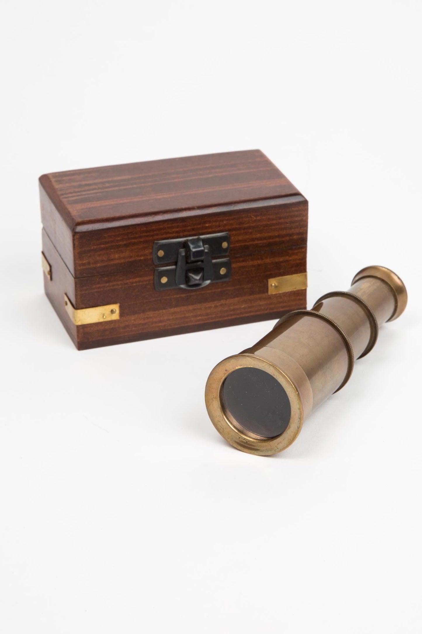 Telescope mini w/case wood/metal 4.5L brn/br