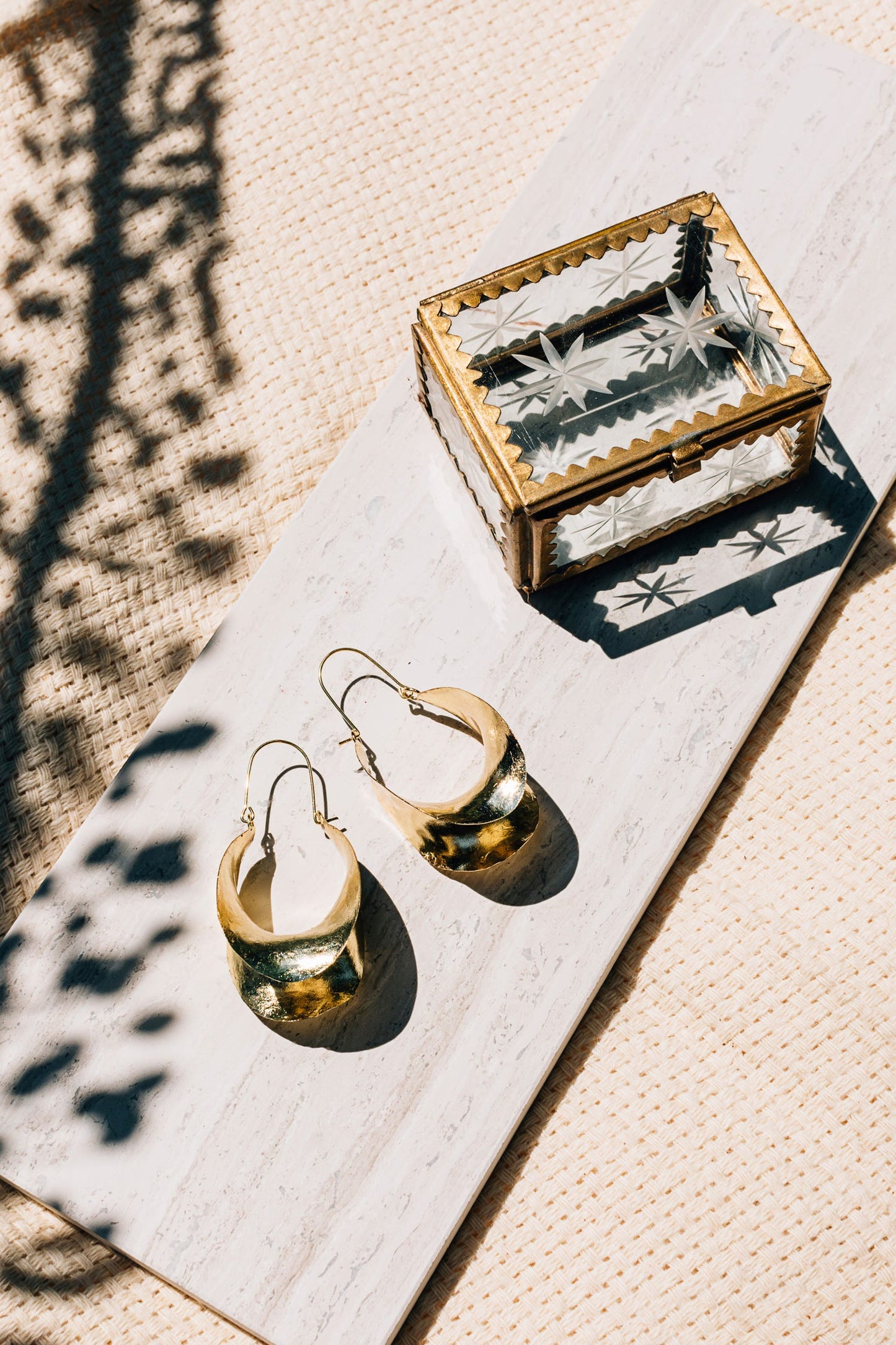 Jewelry box mini M/3 etched glass 2.5Lx2 br color