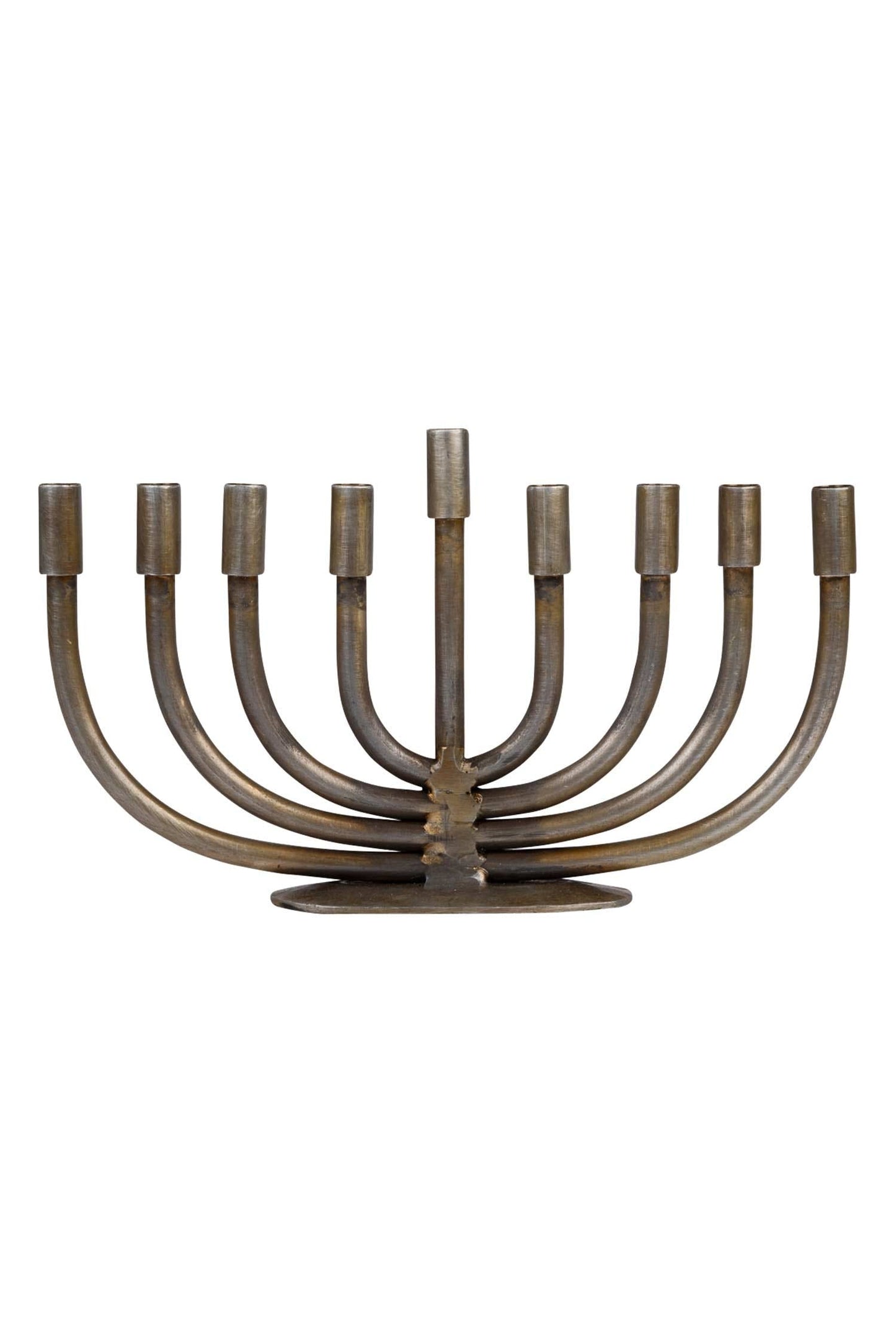 Menorah wrought iron 9Wx5.5H metallic