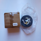 Box OM symbol stone/MOP 3Dx1.25H gray/cream