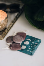 Stones f/face massage set/6 w/bag stone nat