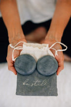 Massage stones w/bag s/2 palawa stone/cotton 3D