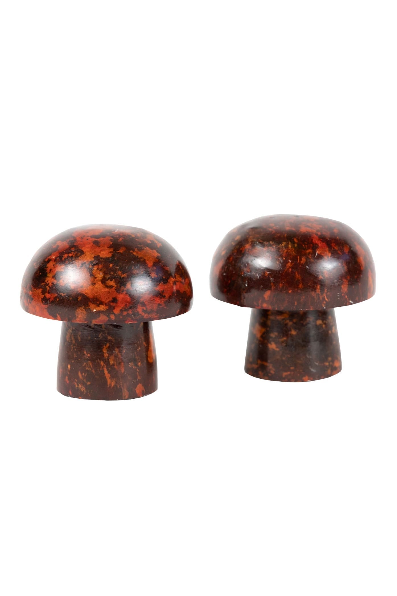 Salt & pepper shakers mushrooms stone 2Dx2H rust