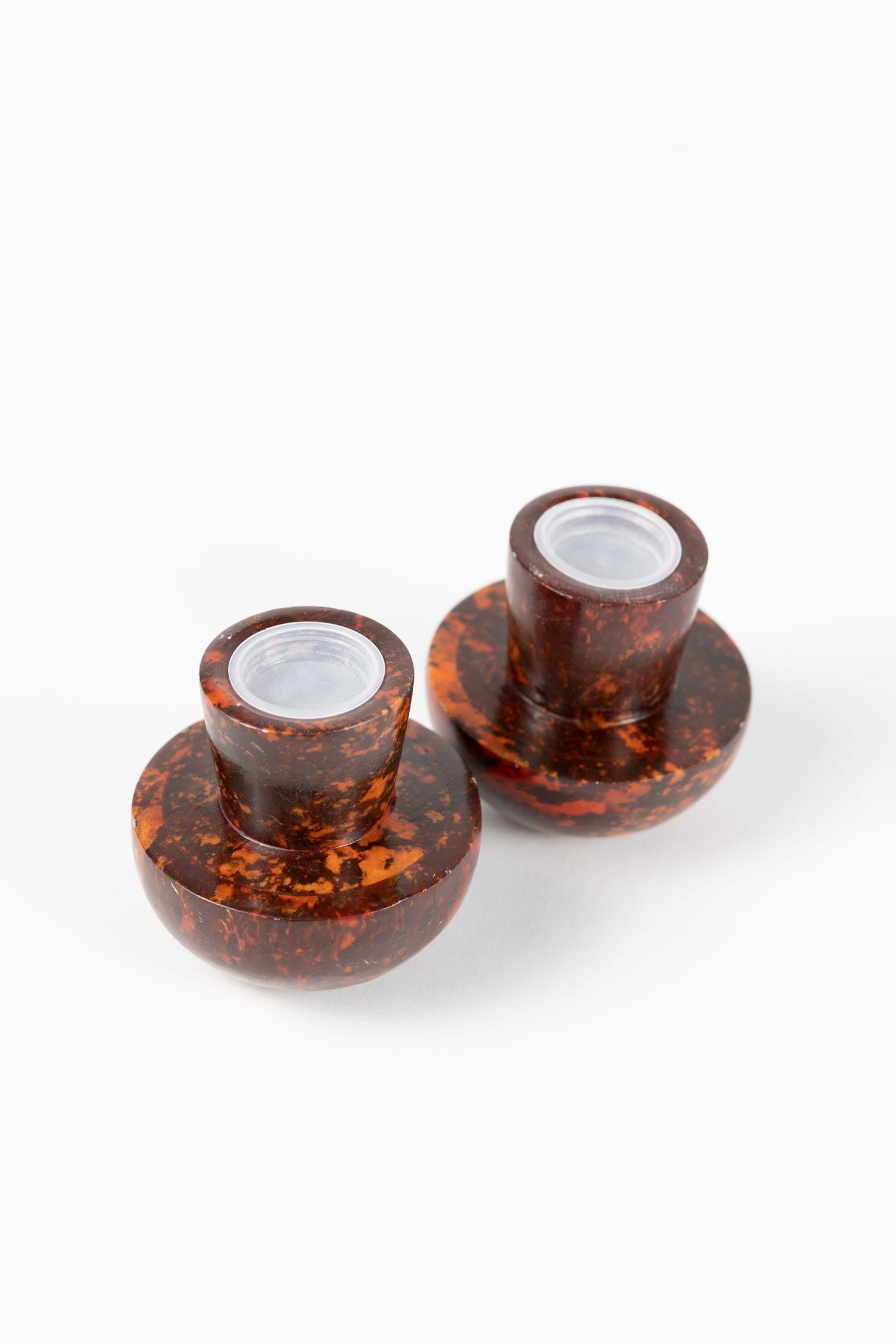 Salt & pepper shakers mushrooms stone 2Dx2H rust