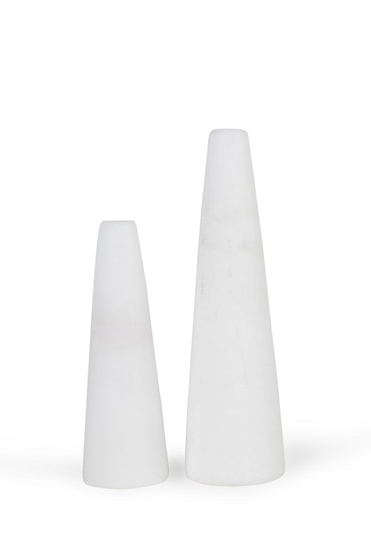 Ring holders cones s/2 marble 3H/4H white