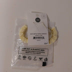 Earrings fringed/beaded crcl raffia/glass 2.5L crm