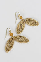 Earrings linked ovals zari wrap 1.5Lx1.75W gold
