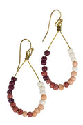Earrings sm teardrop grounded bone/br 2L browns